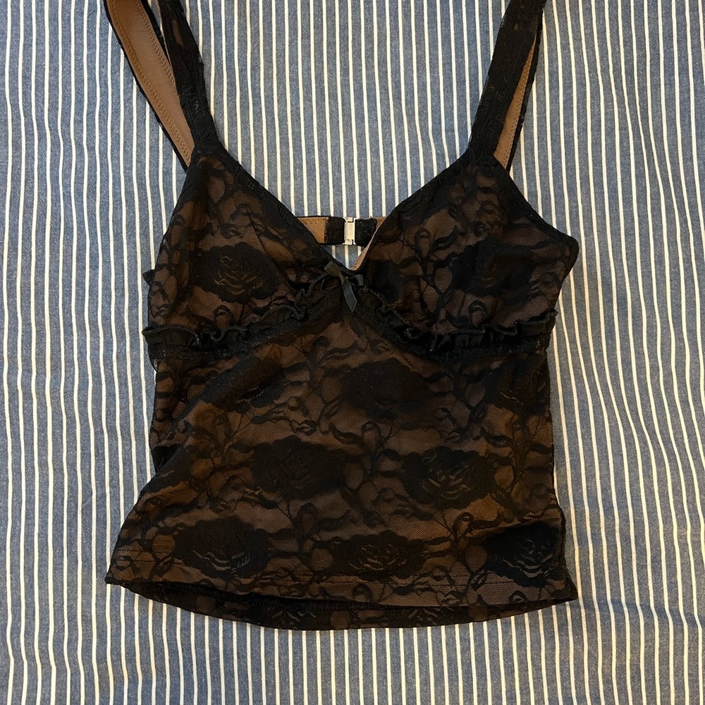 Tiger Mist Black Lace Camisole Top